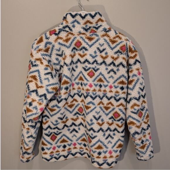 Eddie Bauer Fleece Pullover 1/4 Zip Tribal Inspired Pattern Cozy Layer - Size S - Picture 2 of 7
